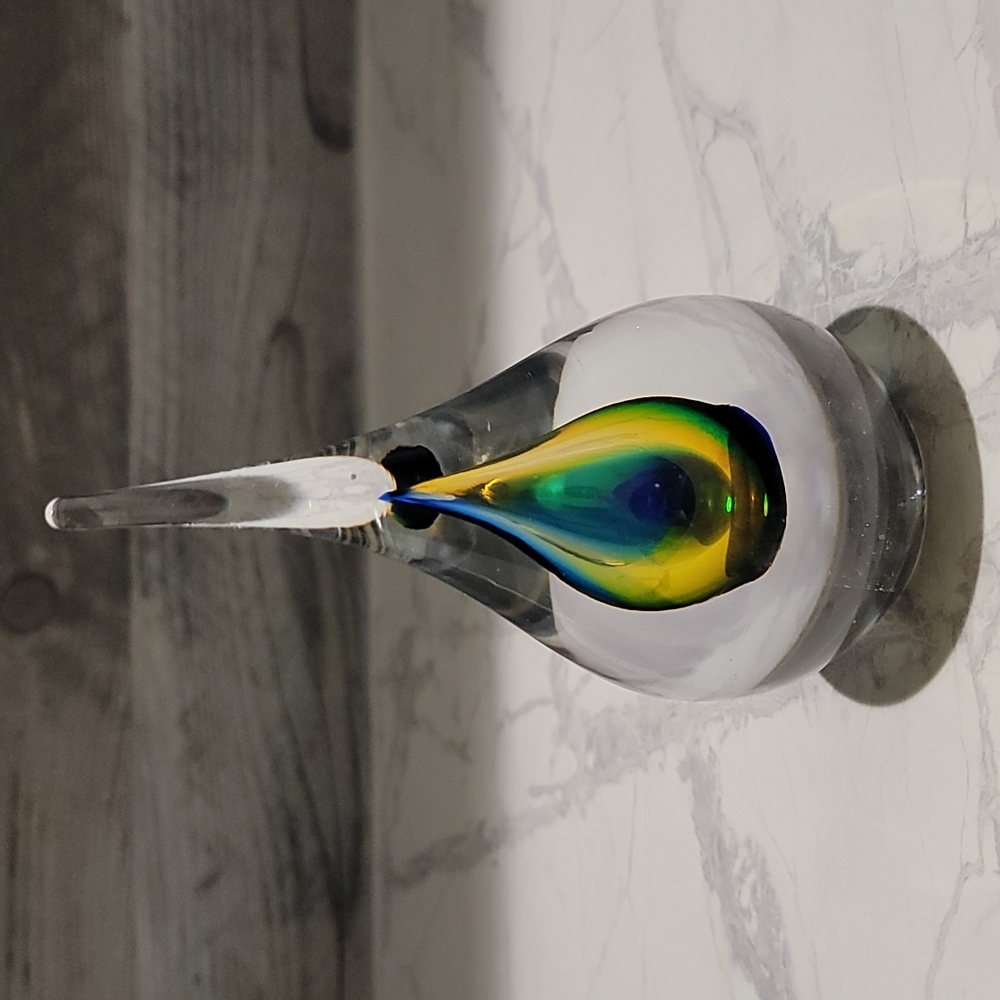 Send Me Offers! Poland Trichromatic Flame Teardrop Crystal Paperweight